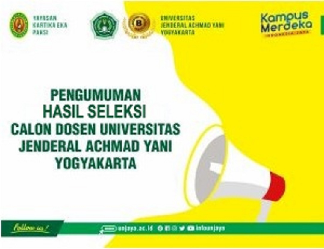 Pengumuman Hasil Seleksi  Calon Dosen Universitas Jenderal Achmad Yani Yogyakarta